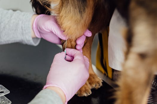 Poodle at the vet